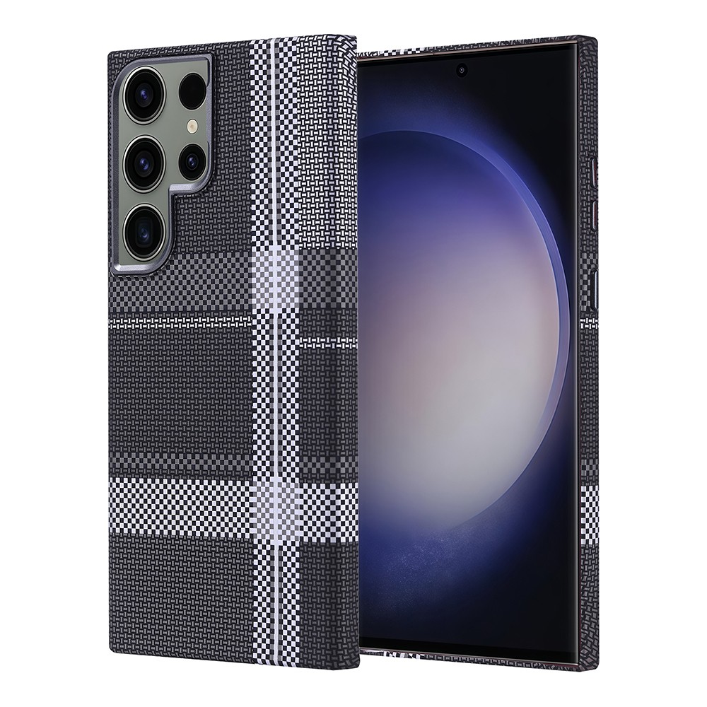 Galaxy S23 Ultra Kılıf M-safe Şarj Özellikli Karbon Fiber Görünümlü Zore Nekst Kapak
