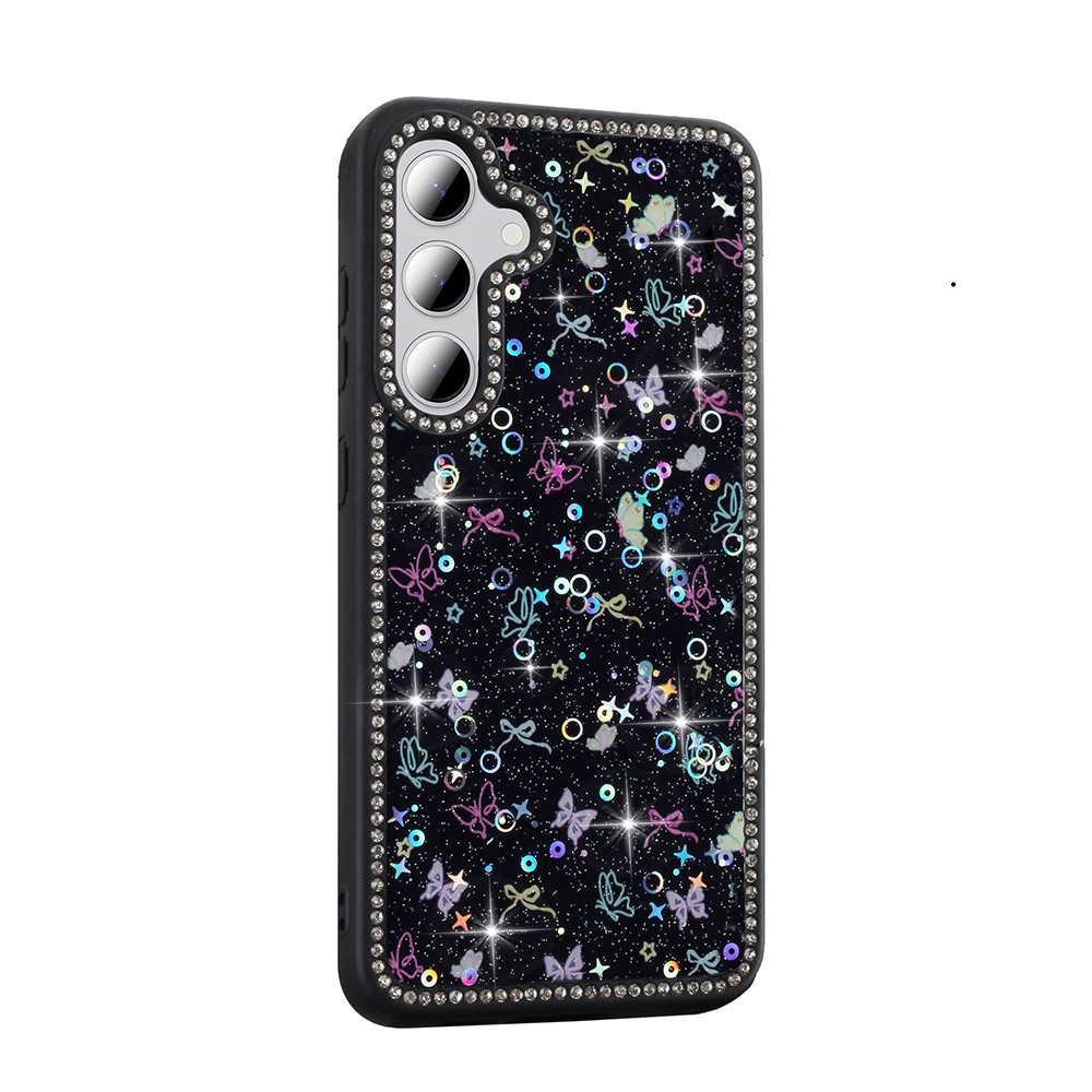 Galaxy S24 FE Kılıf Taşlı ve Simli Tasarım Zore Azra Kapak