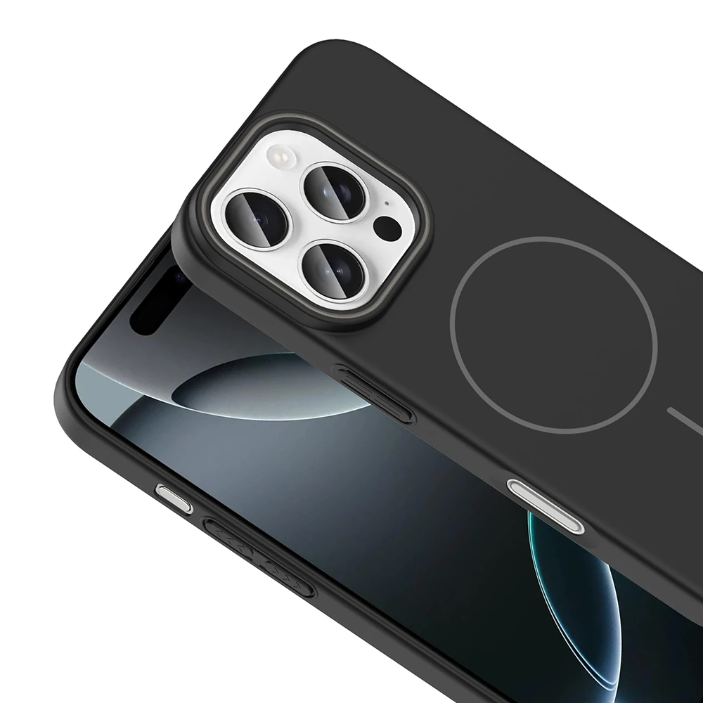 Apple iPhone 16 Pro Max Kılıf M-safe Şarj Özellikli Zore Ruby Sert Kapak