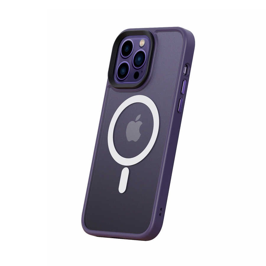 Apple iPhone 14 Pro Max  Kılıf Wireless Şarj Özellikli Zore Hibrit M-safe Kapak