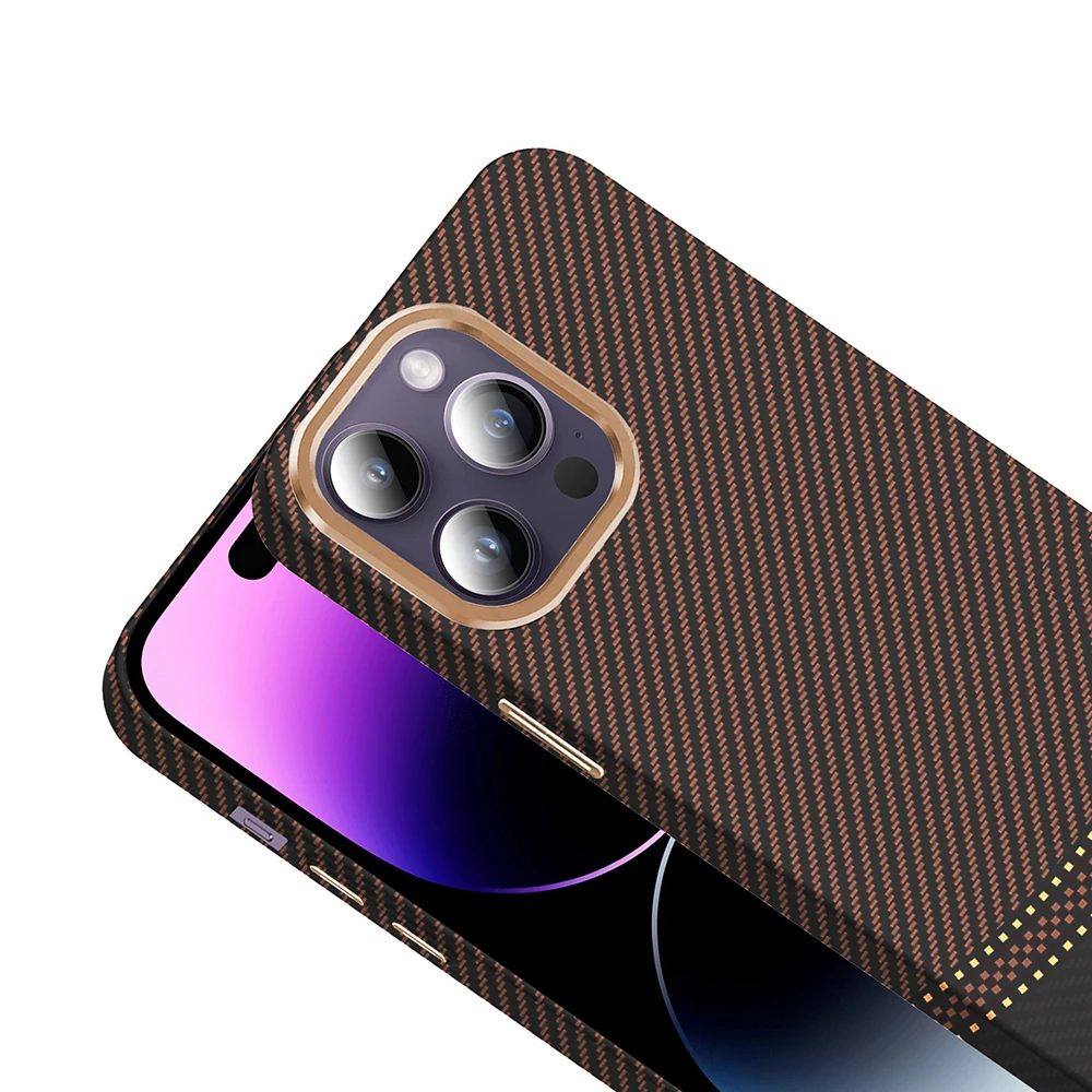 Apple iPhone 14 Pro Max Kılıf M-safe Şarj Özellikli Karbon Fiber Görünümlü Zore Gros Kapak