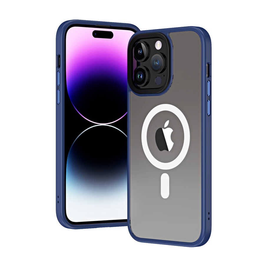 Apple iPhone 14 Pro Max  Kılıf Wireless Şarj Özellikli Zore Hibrit M-safe Kapak