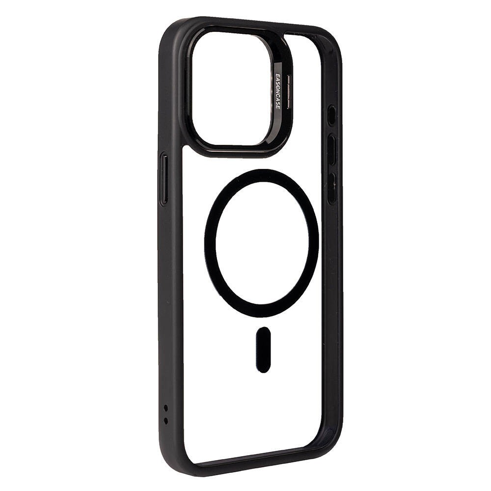 Apple iPhone 15 Pro Kılıf M-safe Şarj Özellikli Standlı Zore M-safe Klon Lensli Kapak
