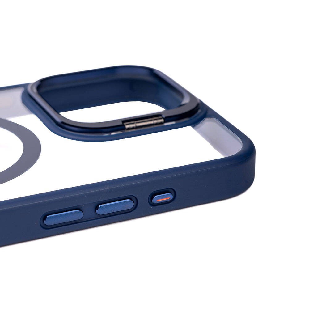 Apple iPhone 15 Pro Kılıf M-safe Şarj Özellikli Standlı Zore M-safe Klon Lensli Kapak