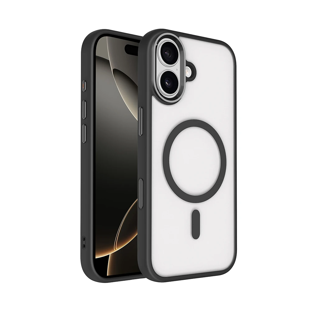 Apple iPhone 17 Kılıf Wireless Şarj Özellikli Zore Krom M-safe Silikon Kapak