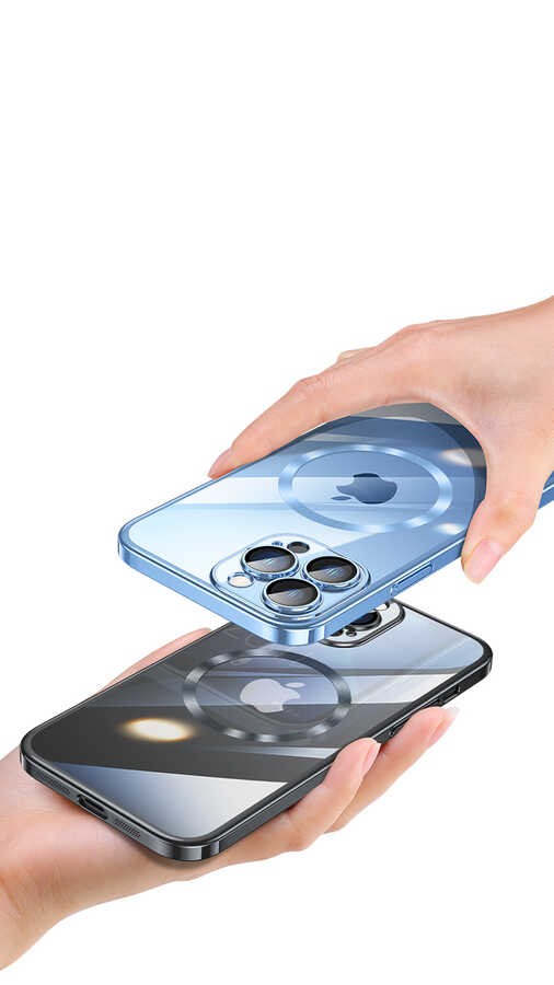 Apple iPhone 13 Pro Kılıf Wireless Şarj Özellikli Sert PC Zore Riksos M-safe Kapak