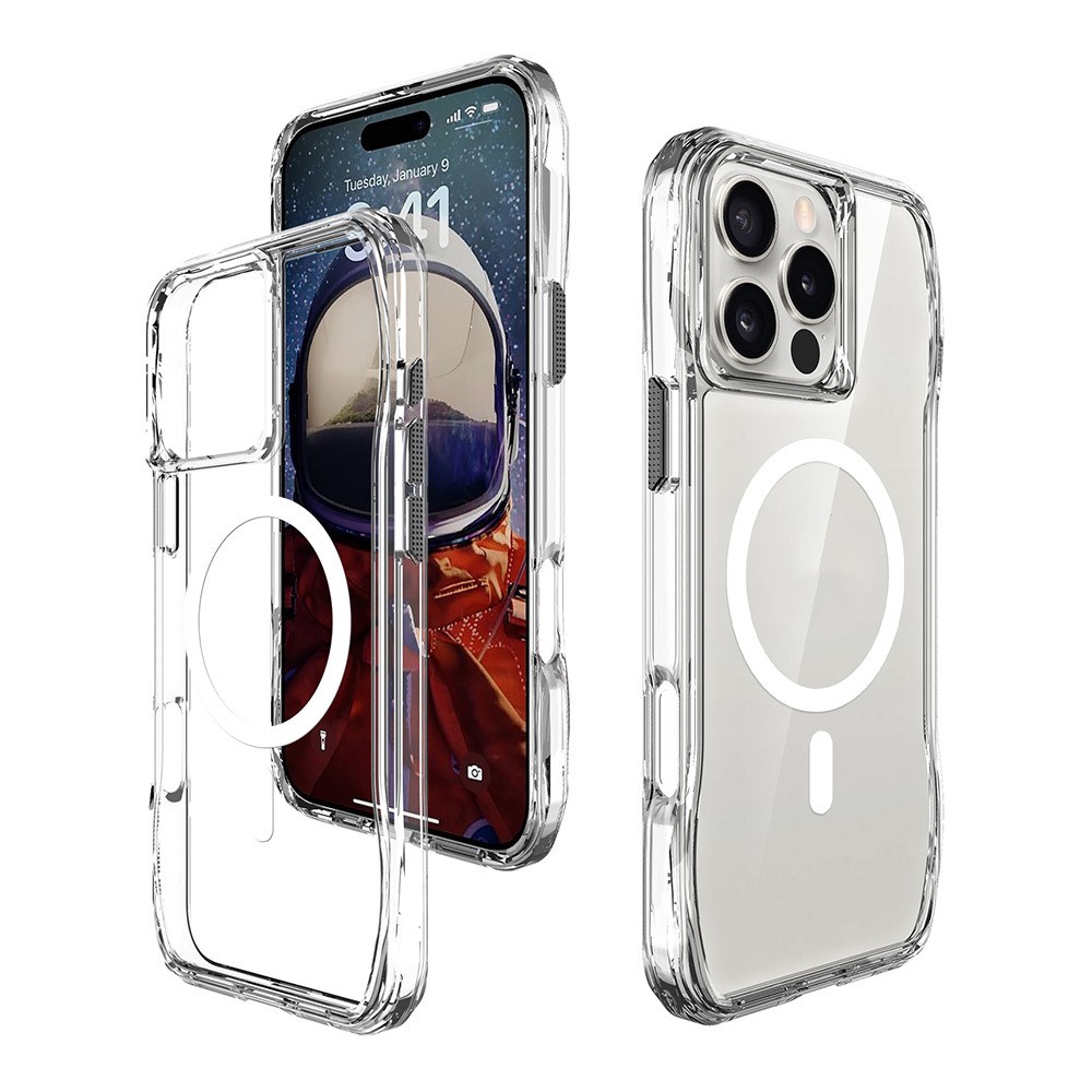 Apple iPhone 16 Pro Max Kılıf M-safe Şarj Özellikli Airbagli Şeffaf Zore İncek Kapak