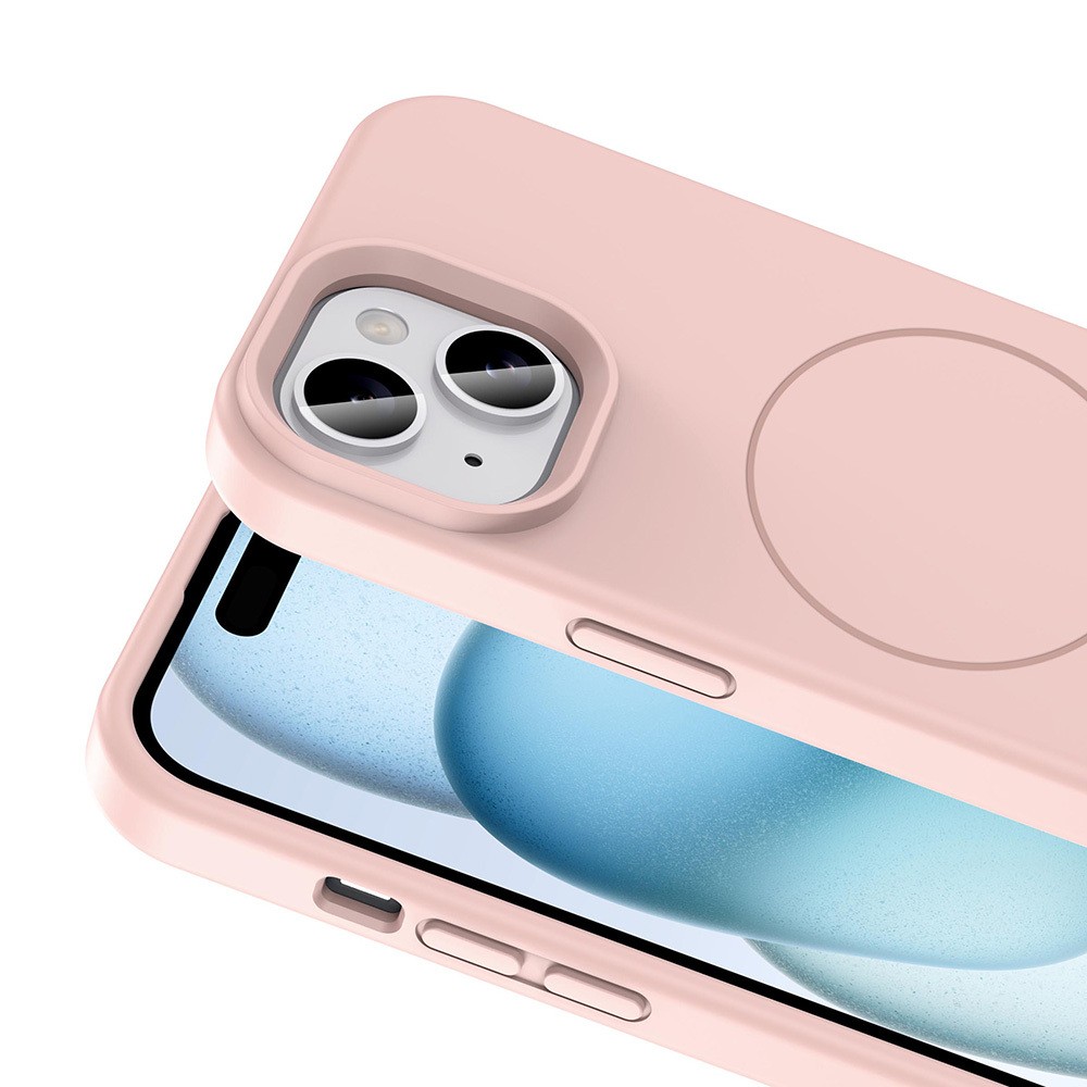 Apple iPhone 14 Kılıf M-safe Şarj Özellikli Sıvı Teknolojili Silinebilir Sert Zore Kivi Kapak