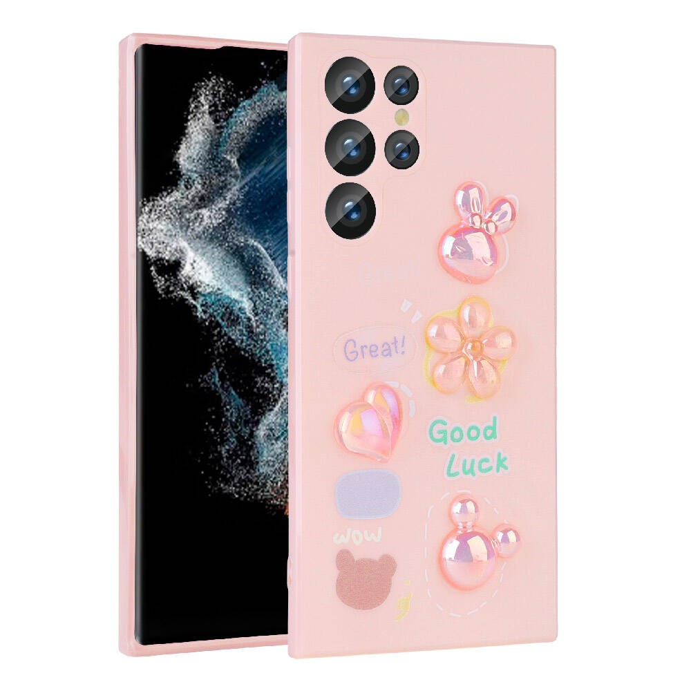 Galaxy S23 Ultra Kılıf Kabartma Figürlü Parlak Zore Toys Silikon Kapak