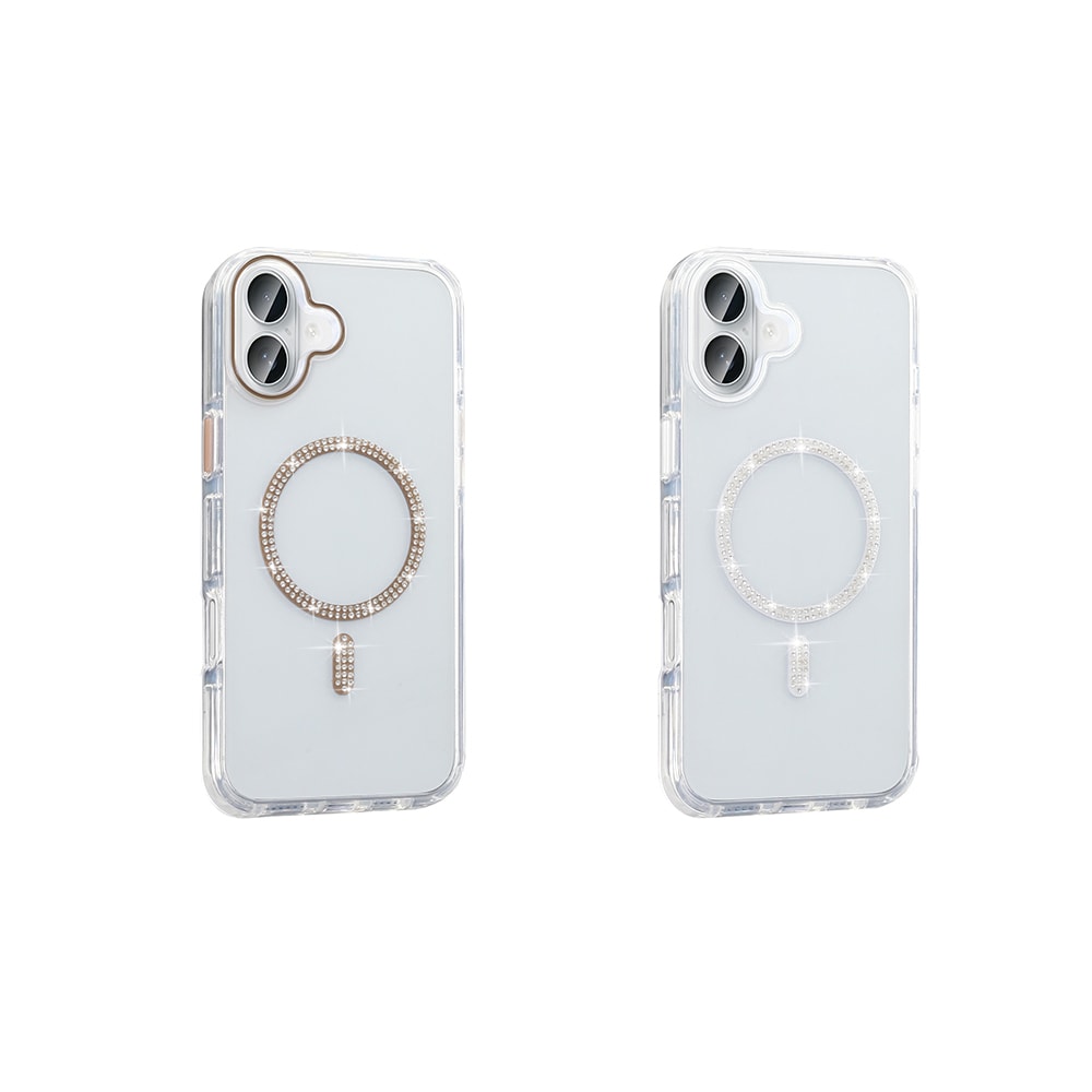 Apple iPhone 16 Plus Kılıf Taşlı Tasarım M-safe Şarj Özellikli Zore Koment Silikon Kapak