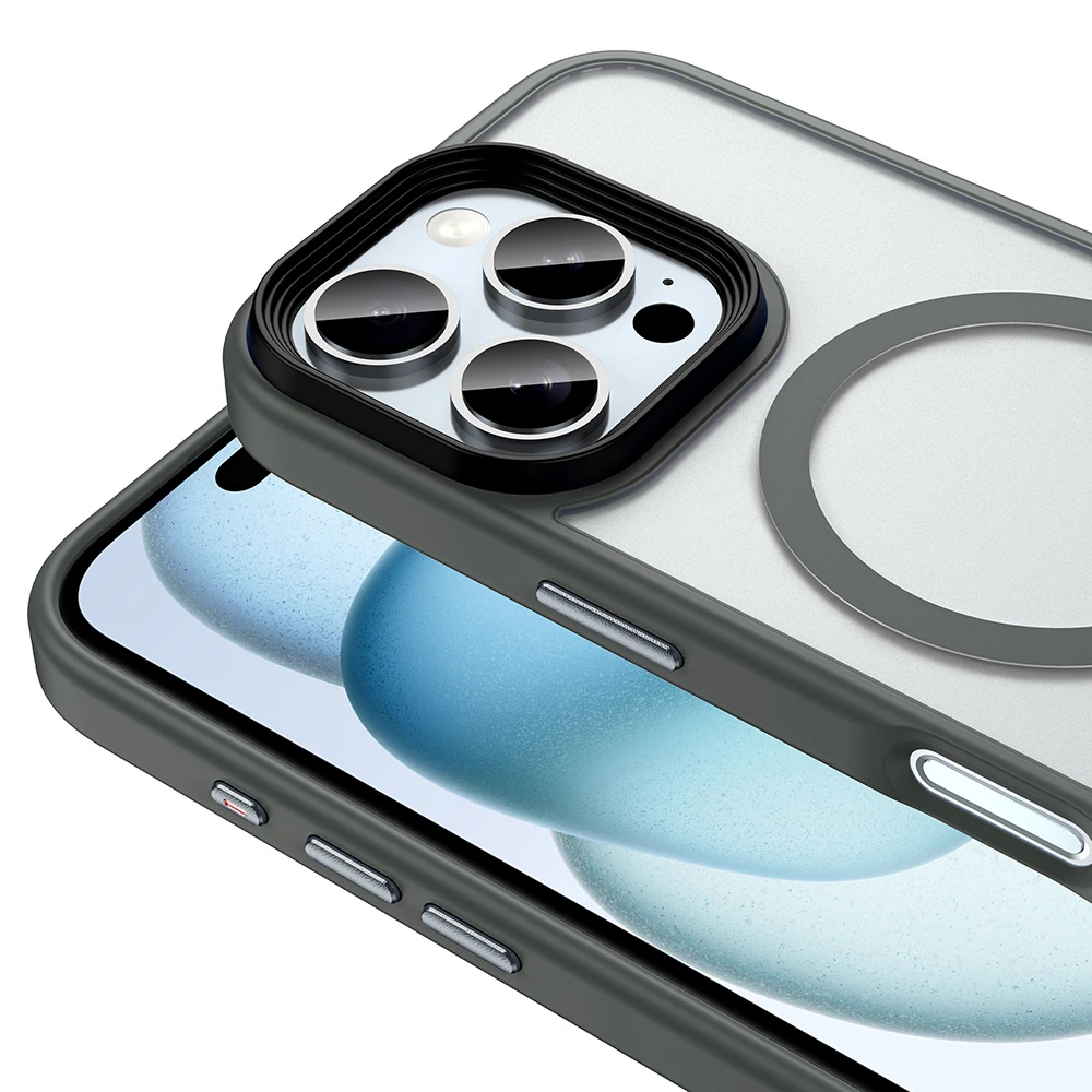 Apple iPhone 16 Pro Kılıf Mat Arka Yüzey Wireless Şarj Özellikli Zore Flet M-safe Kapak