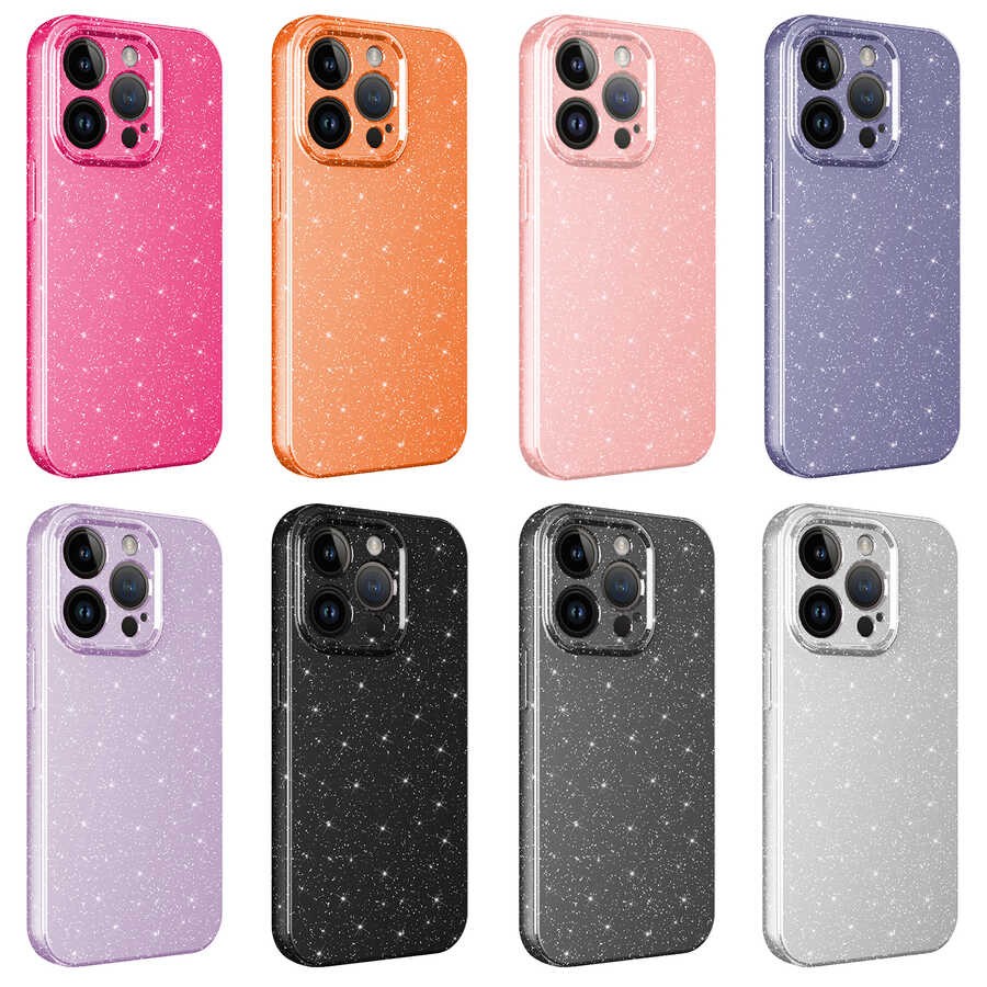 Apple iPhone 14 Pro Kılıf Kamera Korumalı Simli Lüks Zore Koton Kapak