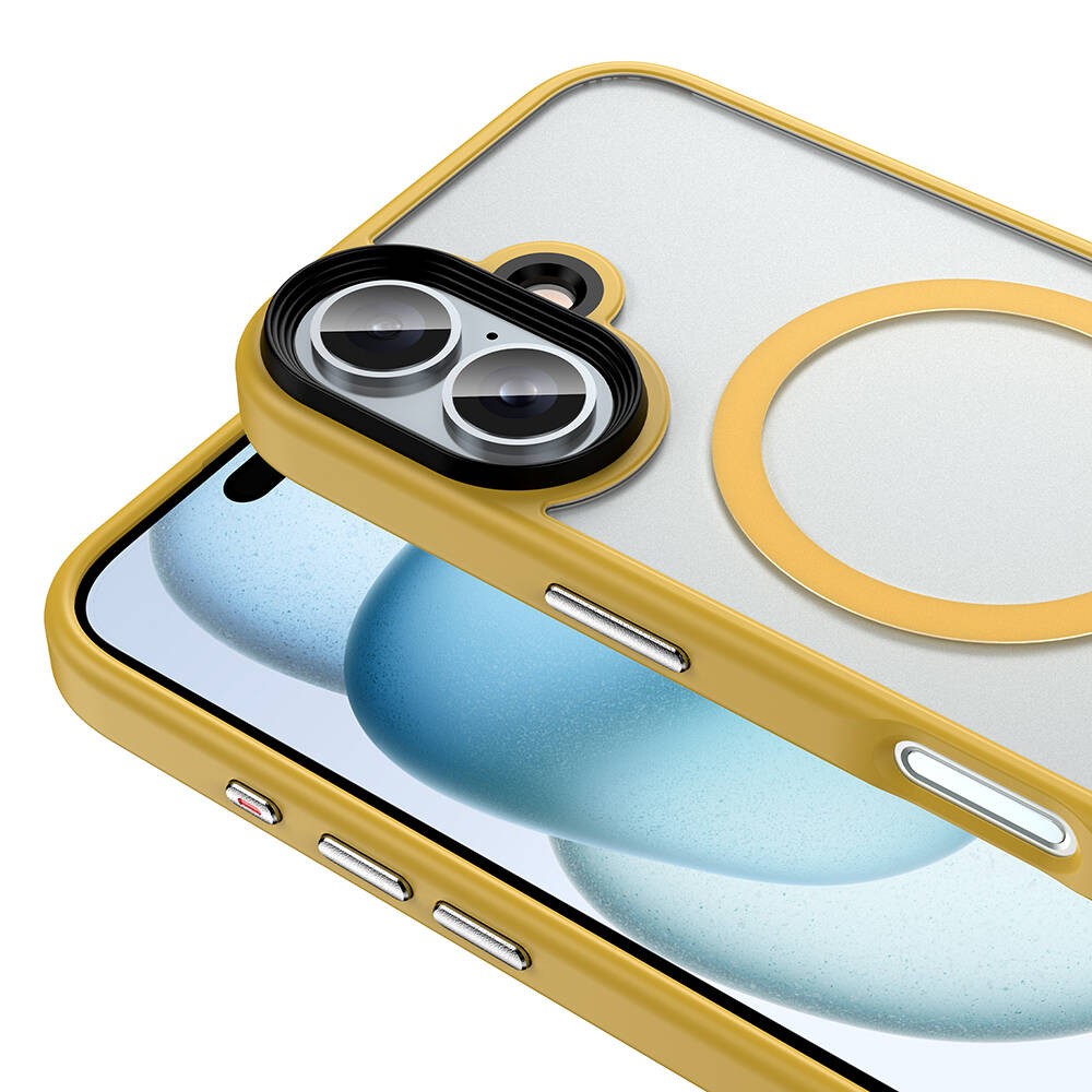 Apple iPhone 16 Plus Kılıf Mat Arka Yüzey Wireless Şarj Özellikli Zore Flet M-safe Kapak