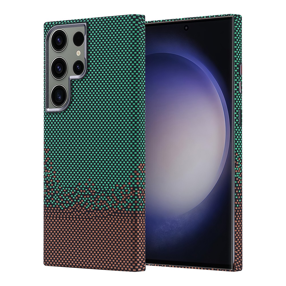 Galaxy S23 Ultra Kılıf M-safe Şarj Özellikli Karbon Fiber Görünümlü Zore Nekst Kapak