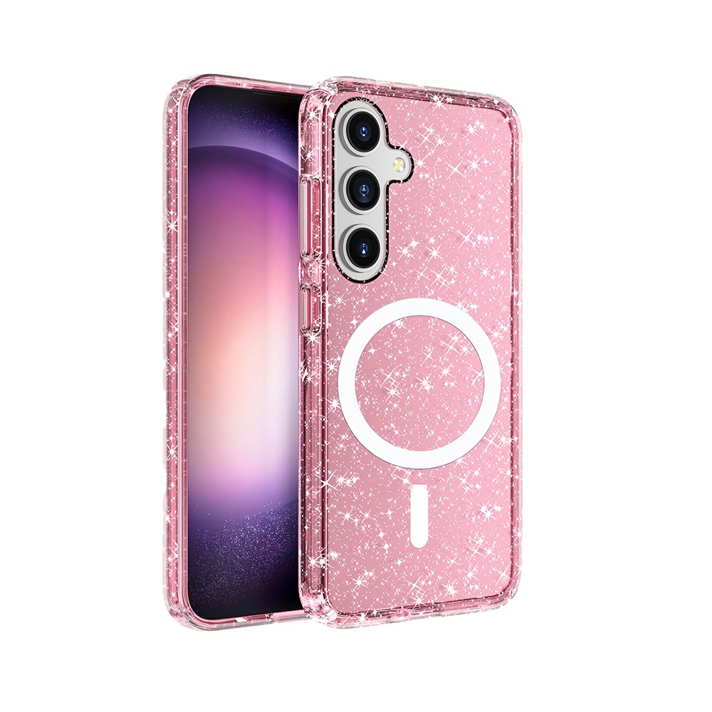 Galaxy S25 Plus Kılıf M-safe Şarj Özellikli Parlayan Simli Saydam Renkli Zore Allstar Kapak