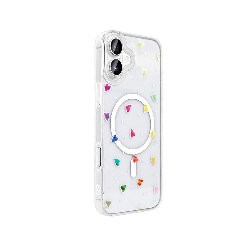 Apple iPhone 16 Kılıf M-Safe Şarj Özellikli Şeffaf Zore Folk Sert Kapak