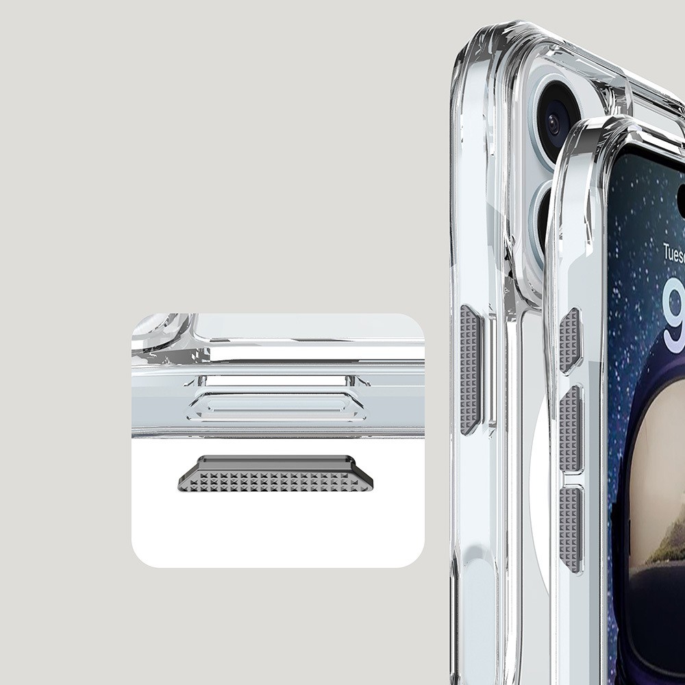 Apple iPhone 16 Kılıf M-safe Şarj Özellikli Airbagli Şeffaf Zore İncek Kapak
