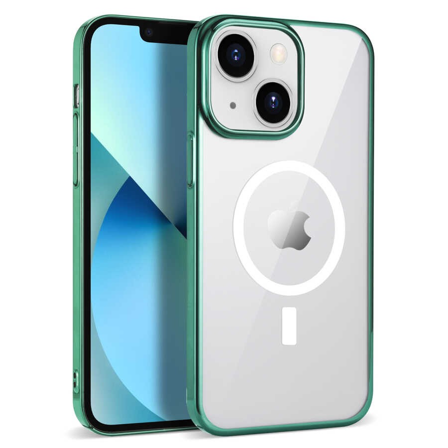 Apple iPhone 13 Kılıf Zore Wireless Şarj Özellikli Pixel M-safe Kapak