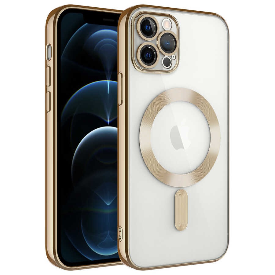 Apple iPhone 12 Pro Kılıf Kamera Korumalı M-safe Wireless Şarj Özellikli Zore Demre Kapak