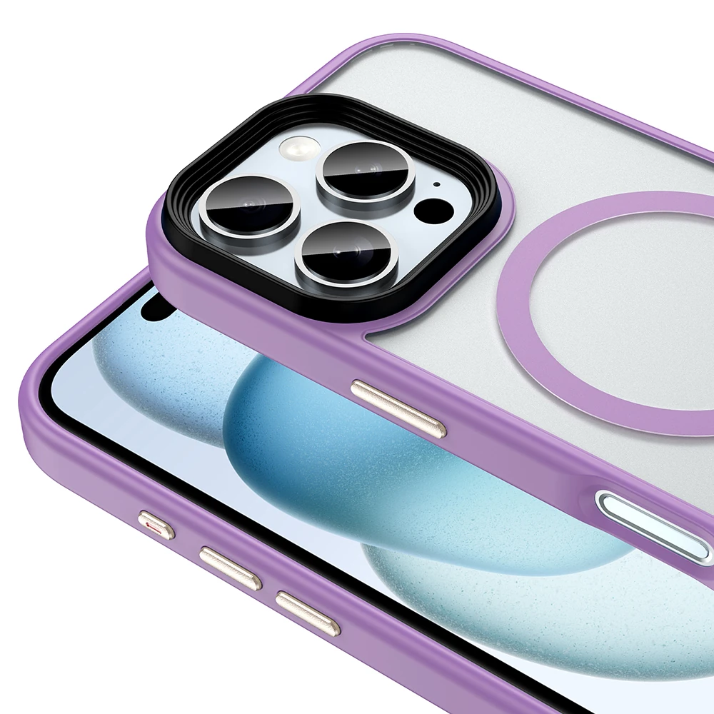 Apple iPhone 16 Pro Kılıf Mat Arka Yüzey Wireless Şarj Özellikli Zore Flet M-safe Kapak