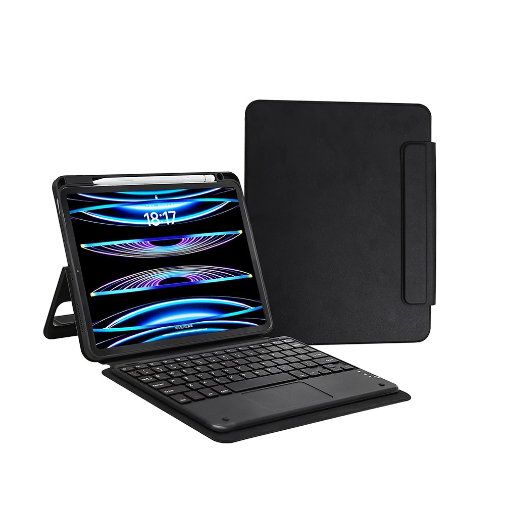 Apple iPad Pro 11 2025 M5 Zore Border Keyboard Bluetooh Bağlantılı Standlı Klavyeli Tablet Kılıfı