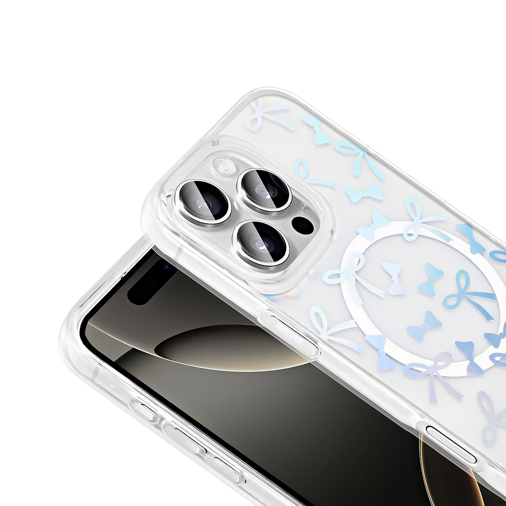 Apple iPhone 16 Pro Max Kılıf M-Safe Şarj Özellikli Şeffaf Zore Folk Sert Kapak