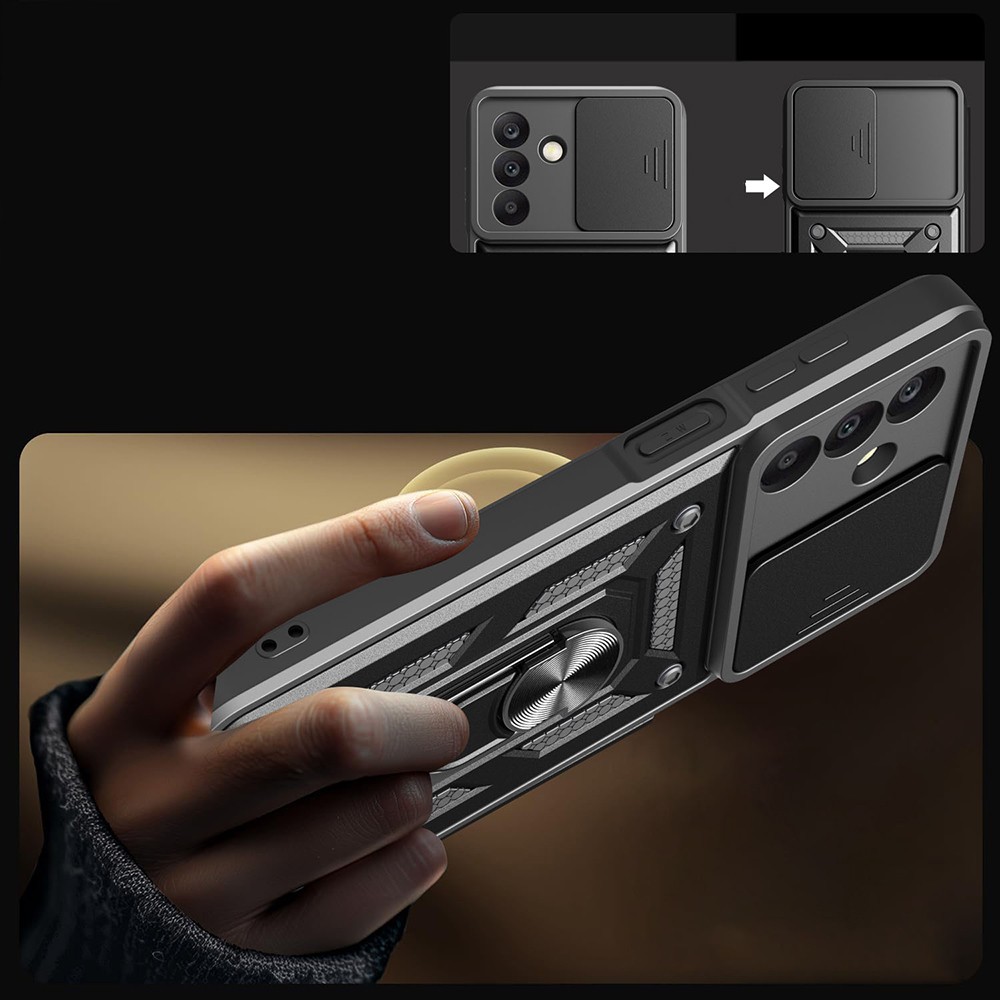 Galaxy A26 Kılıf Magnetik Standlı Kamera Korumalı Zore Sürgülü Vega Kapak