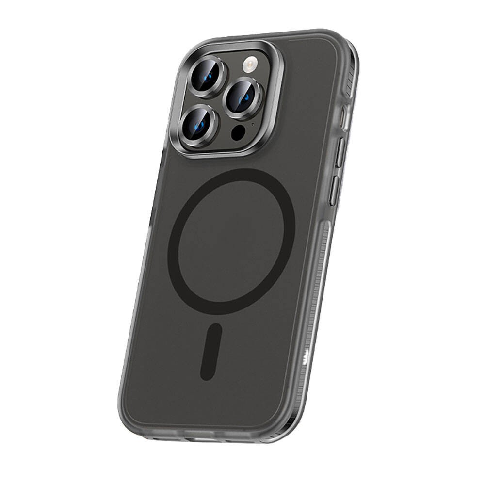 Apple iPhone 15 Pro Kılıf Airbagli M-safe Wireless Şarj Özellikli Lens Koruyuculu Zore Klaptika Kapak
