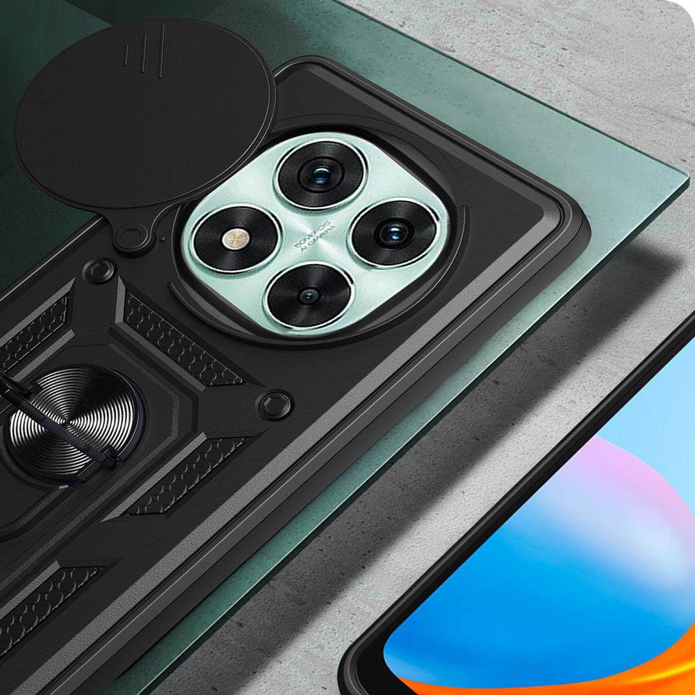 Xiaomi Redmi Note 14 Pro 5G Kılıf Magnetik Standlı Kamera Korumalı Zore Sürgülü Vega Kapak