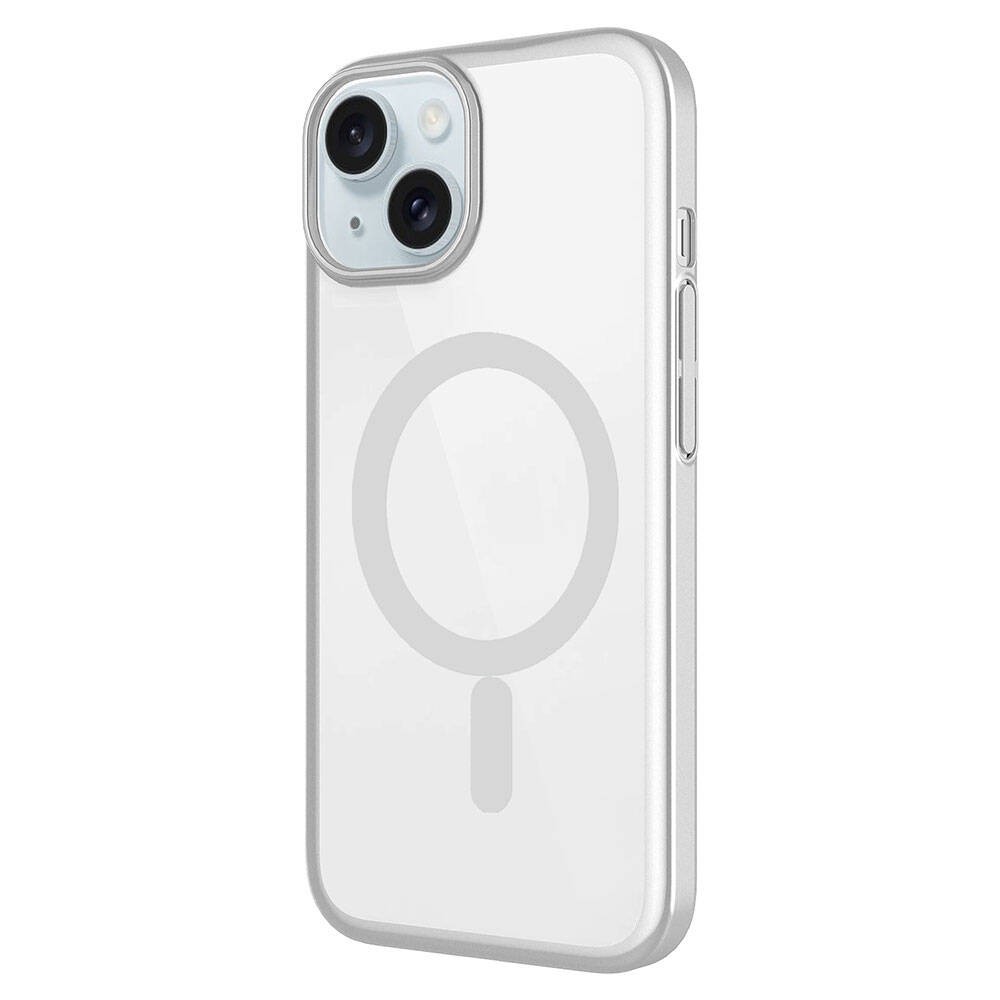 Apple iPhone 15 Plus Kılıf Wireless Şarj Özellikli Sert PC Zore Mat Riksos M-safe Kapak