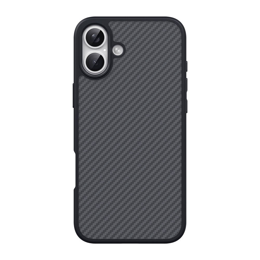 Apple iPhone 16 Kılıf M-safe Şarj Özellikli Karbon Fiber Tasarımlı Zore Elnino Kapak