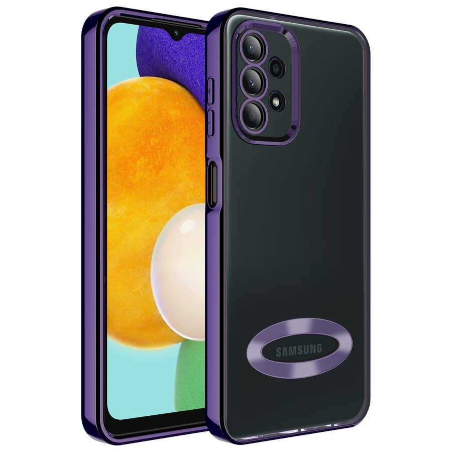 Galaxy A23 Kılıf Kamera Korumalı Logo Gösteren Zore Omega Kapak