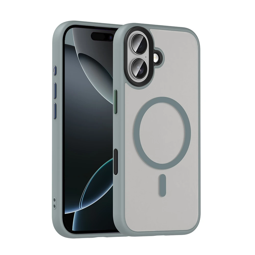 Apple iPhone 17 Kılıf Mat Arka Yüzey Wireless Şarj Özellikli Zore Flet M-safe Kapak