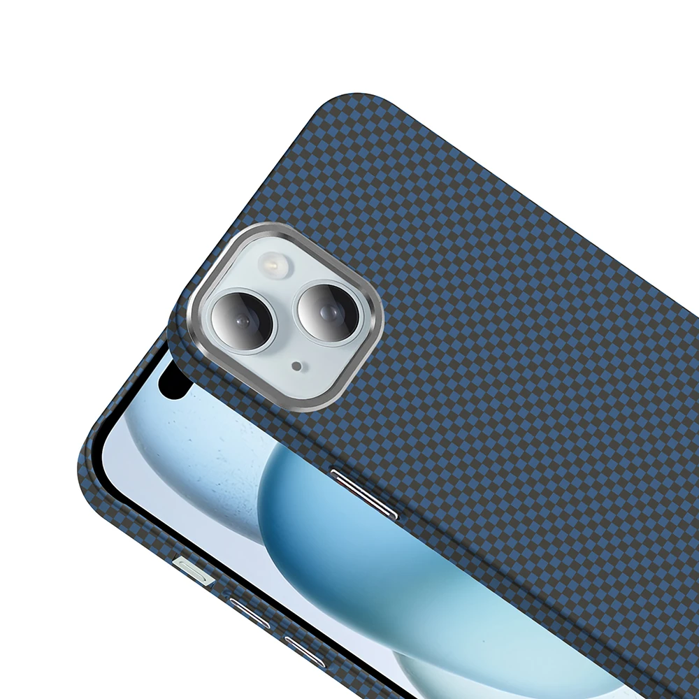 Apple iPhone 15 Kılıf M-safe Şarj Özellikli Karbon Fiber Görünümlü Zore Gros Kapak