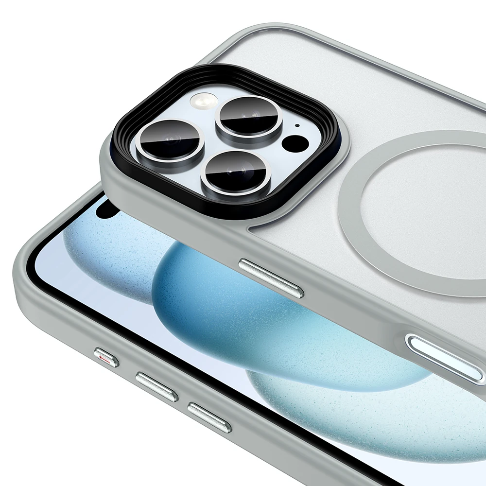 Apple iPhone 16 Pro Kılıf Mat Arka Yüzey Wireless Şarj Özellikli Zore Flet M-safe Kapak