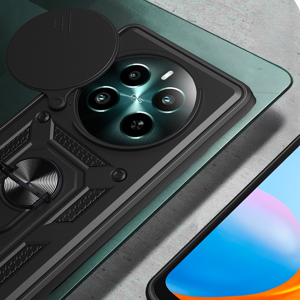 Realme 12 Kılıf Magnetik Standlı Kamera Korumalı Zore Sürgülü Vega Kapak
