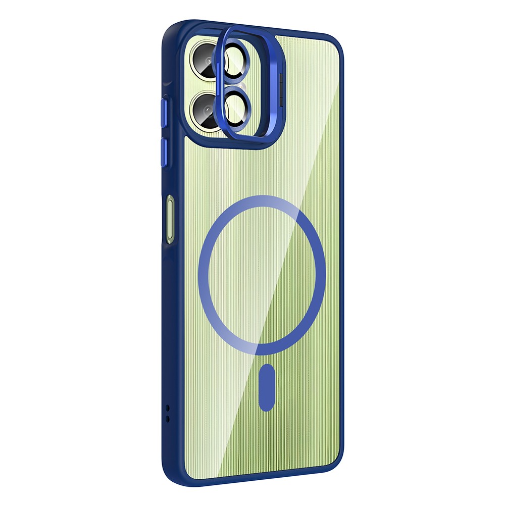 Galaxy A06 Kılıf Standlı ve Kamera Lens Hediyeli M-Safe Şarj Özellikli Zore Etro Kapak