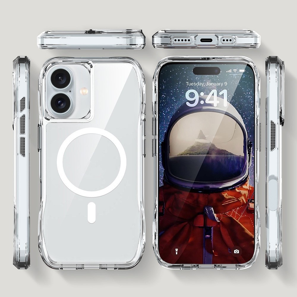 Apple iPhone 16 Plus Kılıf M-safe Şarj Özellikli Airbagli Şeffaf Zore İncek Kapak
