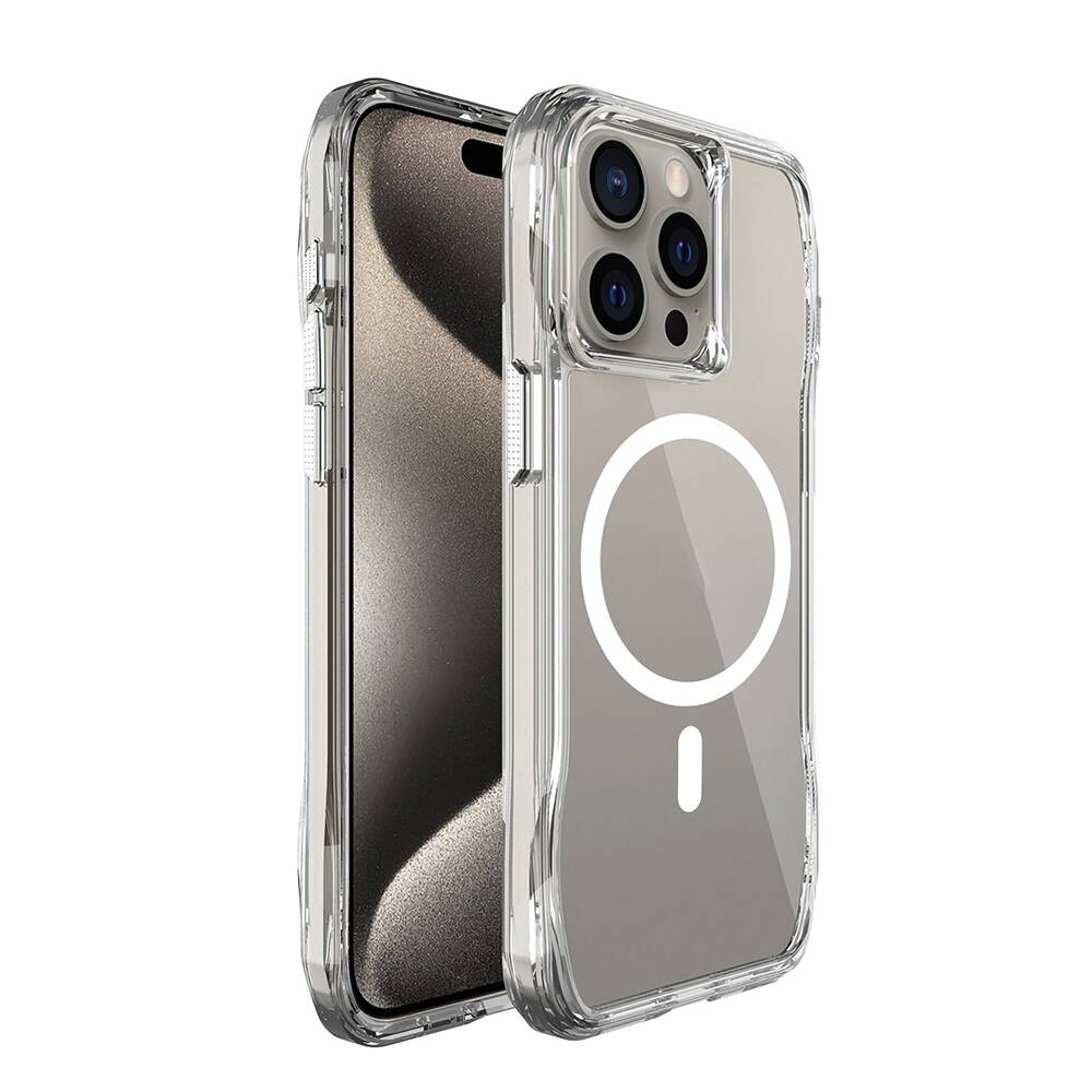 Apple iPhone 15 Pro Kılıf M-safe Şarj Özellikli Airbagli Şeffaf Zore İncek Kapak