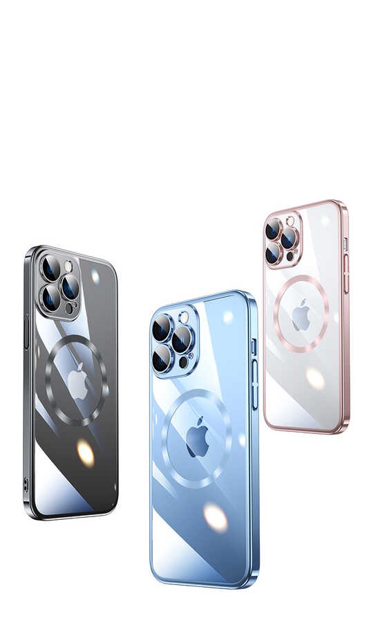 Apple iPhone 13 Pro Kılıf Wireless Şarj Özellikli Sert PC Zore Riksos M-safe Kapak