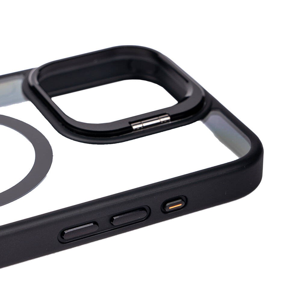 Apple iPhone 15 Pro Kılıf M-safe Şarj Özellikli Standlı Zore M-safe Klon Lensli Kapak