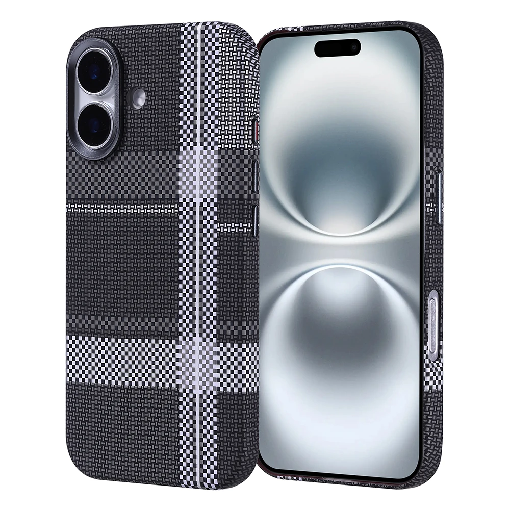 Apple iPhone 16 Kılıf M-safe Şarj Özellikli Karbon Fiber Görünümlü Zore Nekst Kapak