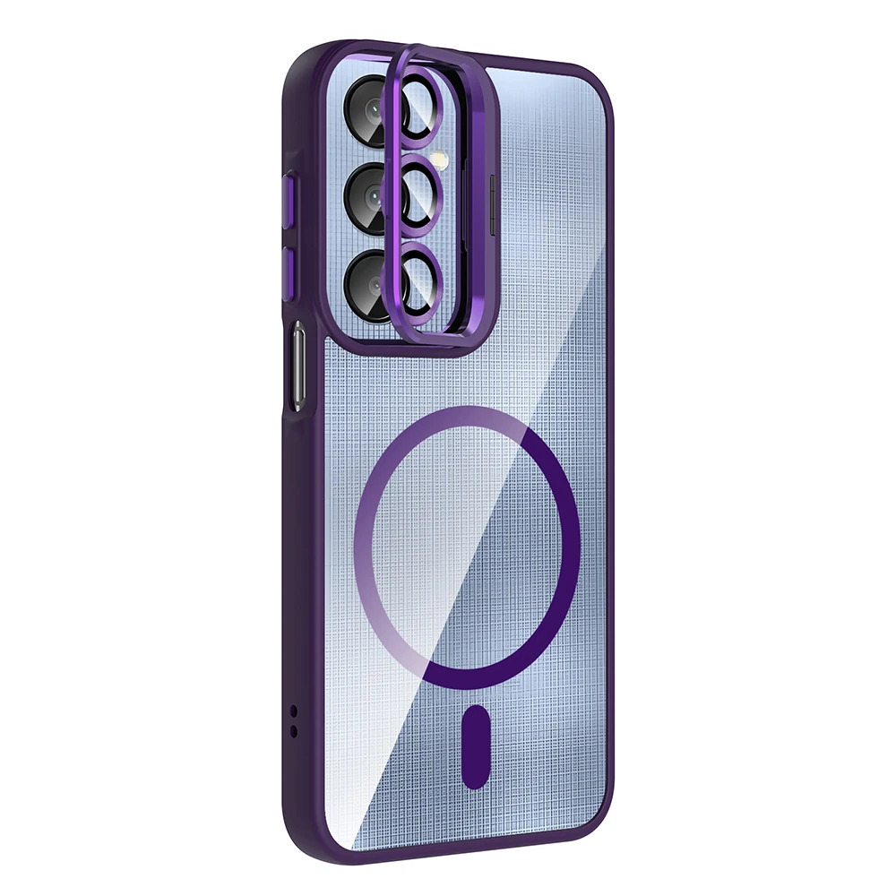 Galaxy A26 Kılıf Standlı ve Kamera Lens Hediyeli M-Safe Şarj Özellikli Zore Etro Kapak