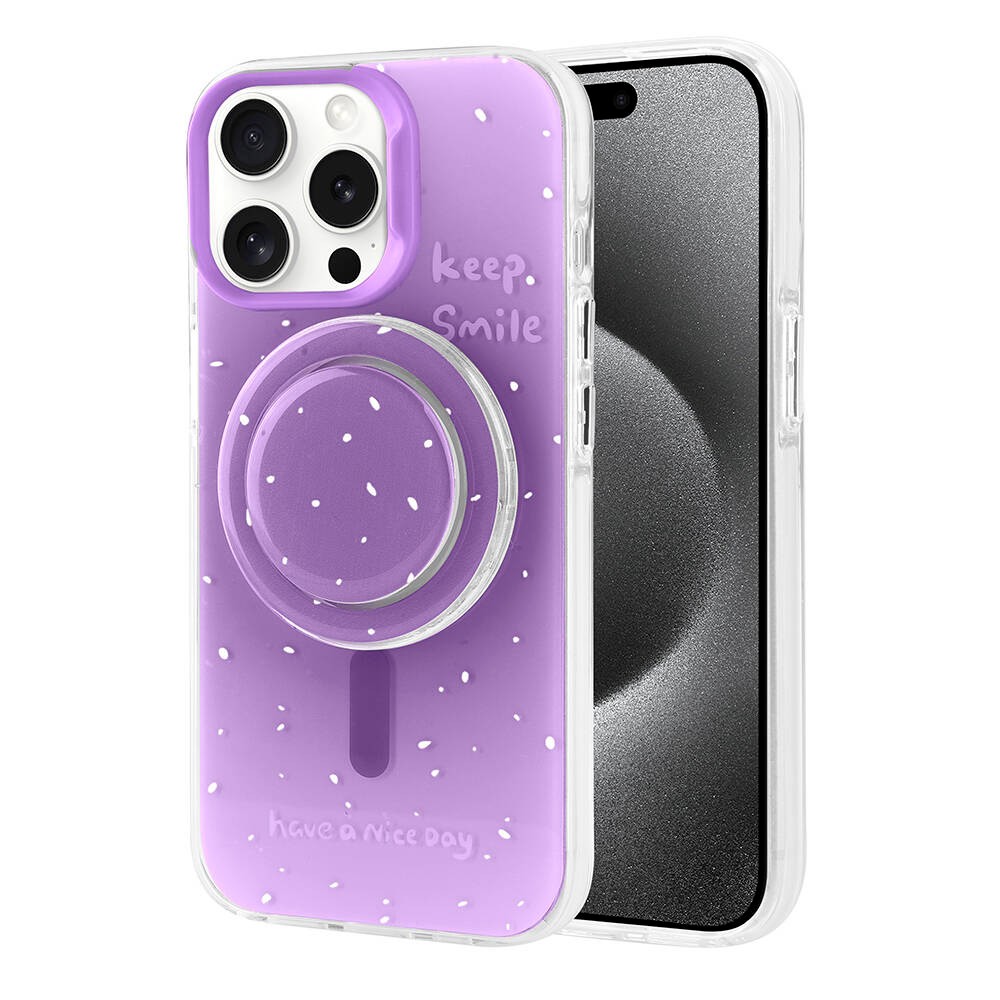 Apple iPhone 15 Pro Max Kılıf M-safe Şarj Özellikli Tak-Çıkar Pop Soketli Zore Tiktok Kapak