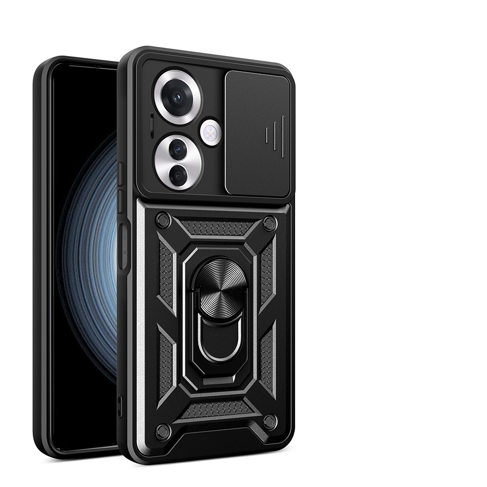 Oppo Reno 11FS Kılıf Magnetik Standlı Kamera Korumalı Zore Sürgülü Vega Kapak