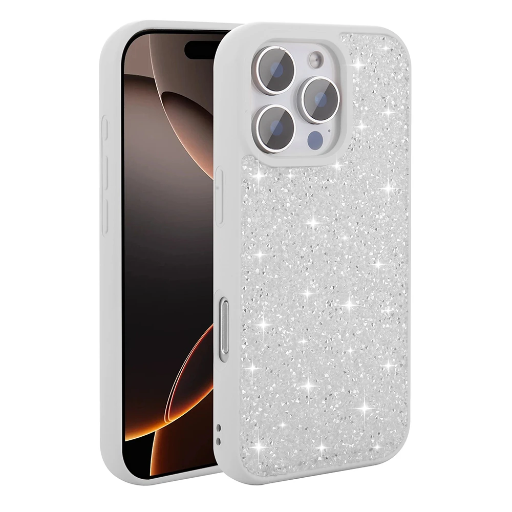 Apple iPhone 16 Pro Max Kılıf Parlak Taşlı Tasarım Zore Pırlanta Kapak