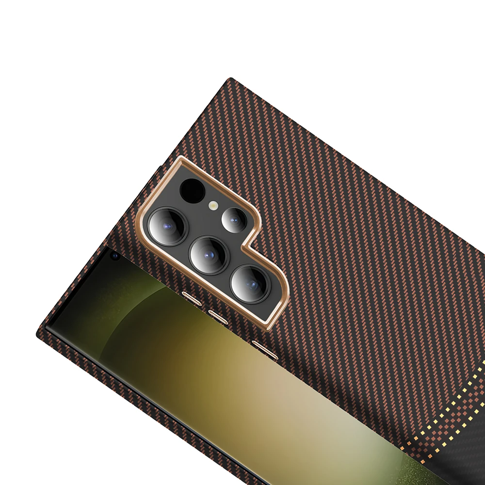 Galaxy S24 Ultra Kılıf M-safe Şarj Özellikli Karbon Fiber Görünümlü Zore Gros Kapak