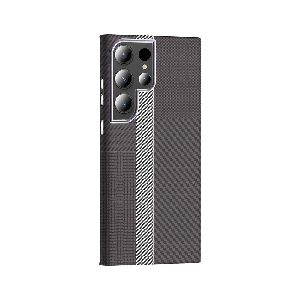 Galaxy S24 Ultra Kılıf M-safe Şarj Özellikli Karbon Fiber Görünümlü Zore Gros Kapak