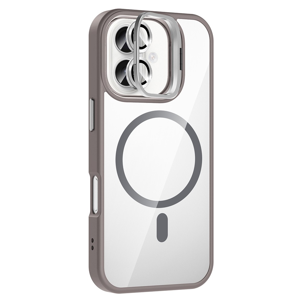 Apple iPhone 16 Plus Kılıf Standlı ve Kamera Lens Hediyeli M-Safe Şarj Özellikli Zore Etro Kapak