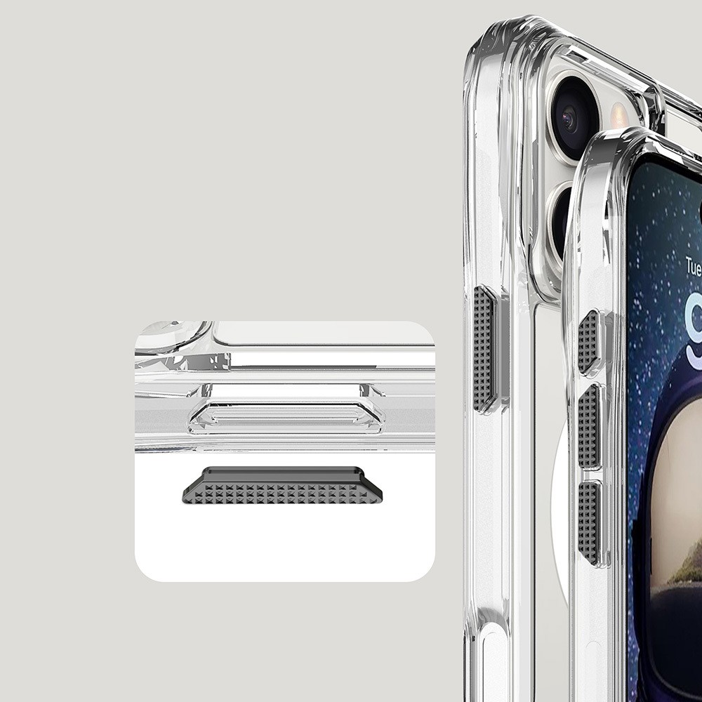Apple iPhone 16 Pro Kılıf M-safe Şarj Özellikli Airbagli Şeffaf Zore İncek Kapak